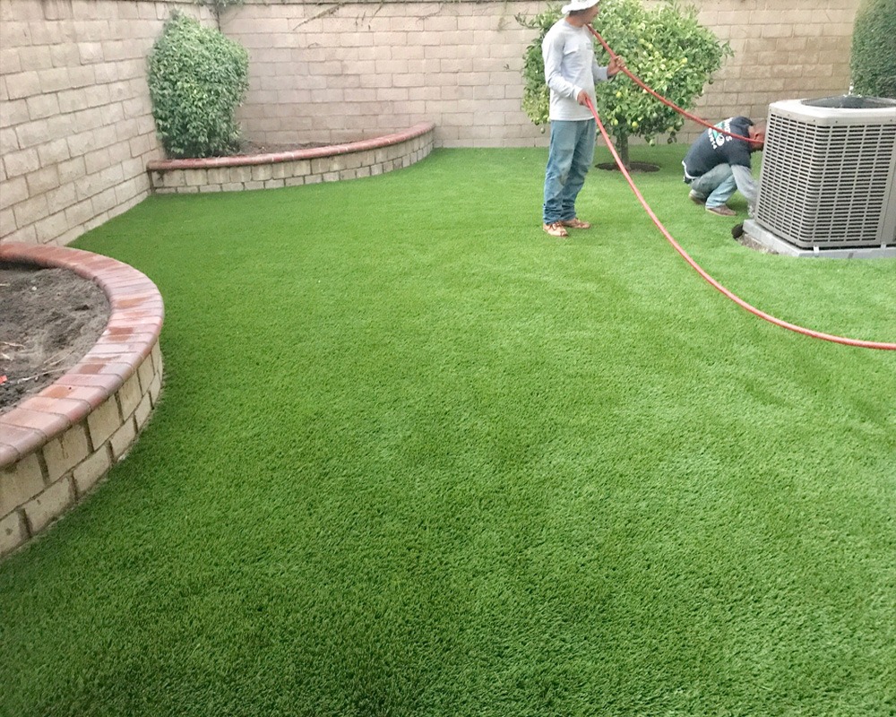 After turf installation