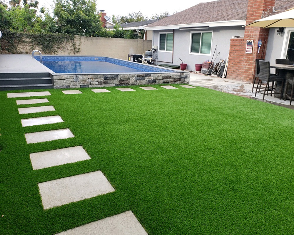 Turf by pool area