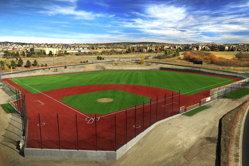 Baseball field with turf